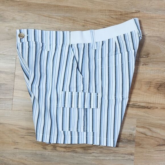 🔺️Lee Blue & White Striped Mid-Rise Cargo Shorts Size 10 - Picture 4 of 11